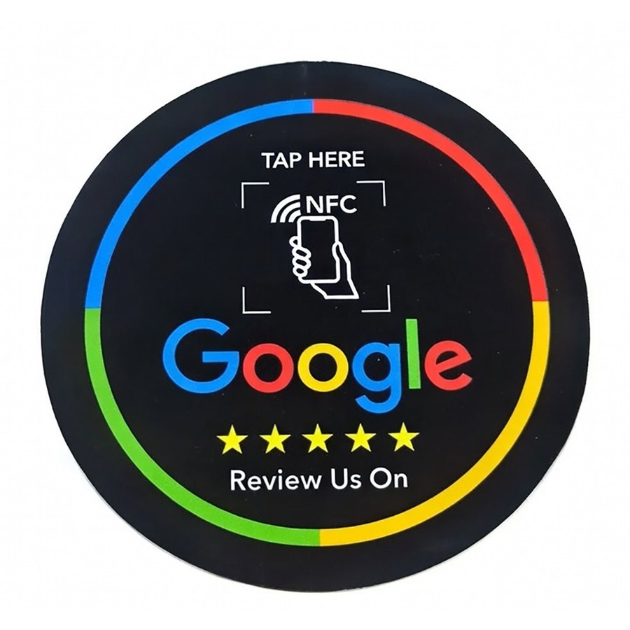 TapBoost round NFC Google review coaster